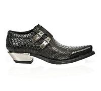 New Rock 7934-S2 geprägte schwarze Lederschnalle Stahlabsatz Schuhe Stiefel 41