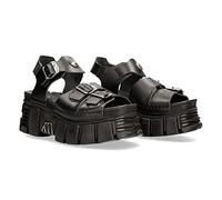 New Rock Bio Metallic Stiefeletten im punk urban Style aus Rindsleder mit PU-Ultra Sohle und flachem 8 cm Absatz Modell M.BIOS101SF-C1 für Unisex aus der Bio Kollektion 42