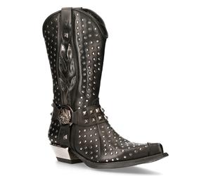 New Rock Cowboystiefel aus schwarzem Leder mit Nieten - M-7928-S1 EU43