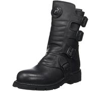 New Rock Crust Black Männer Stiefel schwarz EU46 Leder Biker, Gothic, Industrial, Rockwear