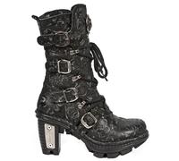 New Rock Damen-Gothic-Lederstiefel mit Blumenmuster - NEOTR005-S25 EU 37