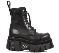 New Rock Damen New Mili Leder Black Stiefel 40 EU