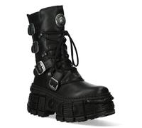 New Rock Goth-Stiefel aus Leder mit mittlerer Wade-WALL373-S5 EU40