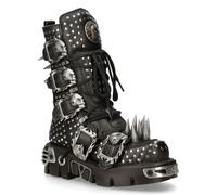 New Rock Gothic-Stiefel mit Nieten aus schwarzem Leder-1535-S1 EU 38