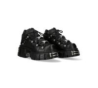 New Rock ICONIC 106N-S16 Damen-Stiefel, Leder, Schwarz, Plateauschuhe