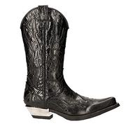 New Rock M-7921-S1 Schwarze Flamme Boots Leder Biker Cowboy Stiefel