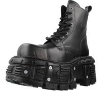 New Rock Unisex-Kampfplattformstiefel aus schwarzem Leder - TANK083-C1 EU42