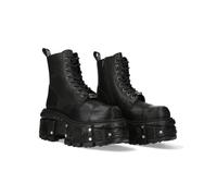 New Rock Unisex-Kampfplattformstiefel aus schwarzem Leder - TANK083-C1 EU42