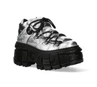 New Rock M-WALL106N-C16 Blau Silber Leder Gothic Urban Rock Stiefeletten EU40