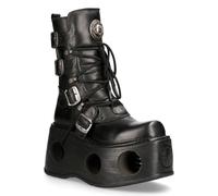 New Rock Metallic Schwarz Leder Neptuno Gothic Stiefel-373-S2 EU42