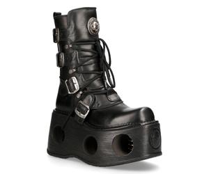 New Rock Metallic Schwarz Leder Neptuno Gothic Stiefel-373-S2 EU43