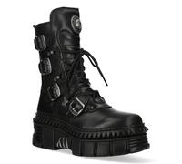 New Rock mittelhohe Leder-Plateaustiefel-WALL373-S6 EU 37