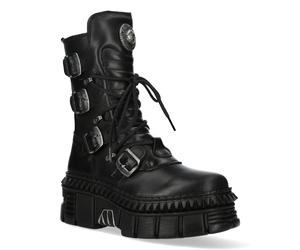 New Rock mittelhohe Leder-Plateaustiefel-WALL373-S6 EU 37