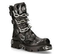 New Rock Schwarze Gothic-Stiefel mit Spikes bis zur Wade-727-S1 EU 37