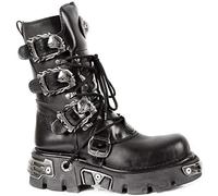 New Rock Shoes - Classic Reactor Boots with Skull Buckles UK 10