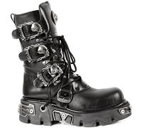 New Rock Shoes - Classic Reactor Boots with Skull Buckles UK 11