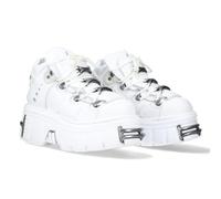 New Rock Stiefel Sohle Tower Uni Schnürsenkel Weiß Leder White Boots Leather Shoelaces M.106-C150