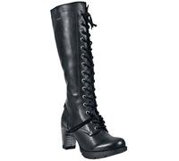 New Rock M-TR005-S1 Kniehohe schwarze Gothic-Stiefel mit hohem Absatz für Damen EU41