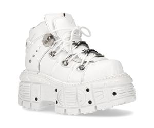 New Rock Unisex-Gothic-Punk-Stiefel aus weißem Leder - M-TANK106-C1 EU44