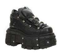 New Rock Unisex-Gothic-Stiefel aus schwarzem Metallic-Leder - M-TANK106-C2 EU44
