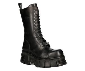 New Rock Unisex-Techno-Bikerstiefel in Metallic-Schwarz - M-MILI211C-C1 EU44