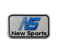 New Sports Grau Logo - Aufnäher, Bügelbild, Aufbügler, Applikationen, Patches, Flicken, zum aufbügeln, Größe: 5,5 x 3,1 cm