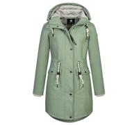 NEW VIEW Damen Regenjacke wasserabweisender Parka mit Kapuze Annika Long L60273FC17 Grün (Iceberg Green) XXL