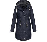 NEW VIEW Damen Regenjacke wasserabweisender Parka mit Kapuze Annika Long L60273FC20 Navy (Dark Sapphire) M