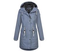 NEW VIEW Damen Regenjacke wasserabweisender Parka mit Kapuze Annika Long L60273FC21 Rauchblau (Smoke Blue) S