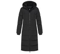 NEW VIEW Damen Steppmantel gesteppter Winterparka mit Kapuze wadenlang Julia 3 L60412FC00 Black (Schwarz) L