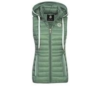 NEW VIEW Damen Steppweste L70012FC00 gesteppte Damenweste mit Kapuze Grün (Scandi Green) S