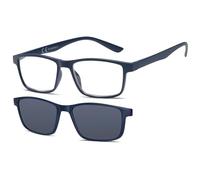 NEW VISION Lesebrille, Brille mit magnetischem Clip für Sonnenbrille, 100% UVA- und UVB-Schutz, NV8126 Clip-On-Lesebrille für Damen und Herren (blu, 2.5, x)