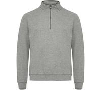 CLIQUE - Sweatshirt mit halbem Reißverschluss Herren Damen Unisex Basic Half Zip, Polyester, weich, waschbeständig, für Trekking, Wandern, Reisen, Freizeit, Grau, XL