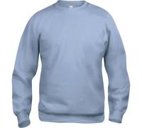 CLIQUE - Sweatshirt mit Rundhalsausschnitt für Herren und Damen, Unisex, Basic Roundneck, Polyester, elastische Rippen, waschbeständiger Stoff, hellblau, XL
