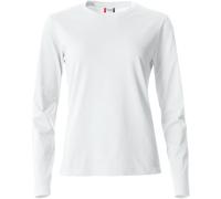 Clique Langarmshirt Basic Damen – Rundhalsausschnitt, Baumwolljersey, Slim-Fit – Weiß M