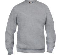 Clique - Langarm-Sweatshirt mit Rundhalsausschnitt für Herren und Damen, Unisex, Basic Rundhals, aus Polyester, elastische Rippen, waschbeständiger Stoff, Grau, XXL