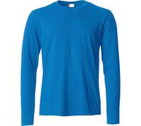 Clique Langarm-T-Shirt Herren Basic – Jersey-Baumwolle, Slim-Fit – Königsblau 4XL