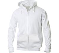 CliQue Herren Basic Full Zip Hoody Kapuzenpullover, Blickdicht, weiß, 3XL