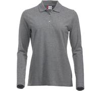 CLIQUE Classic Marion langarm Poloshirt Damen 95 - grau meliert M
