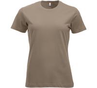 Clique Damen-T-Shirt New Classic-T Halbarm Baumwolljersey Frühling/Sommer Coffee Latte XS