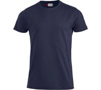 CLIQUE - Herren Premium-T T-Shirt mit Rundhalsausschnitt, aus Baumwolle Jersey, Schweißband, elastischer Kragen, Slim-Fit, blau, XXL