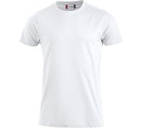 CLIQUE - Herren Premium-T T-Shirt mit Rundhalsausschnitt, aus Baumwolle Jersey, Schweißband, elastischer Kragen, Slim-Fit, Weiß, XL