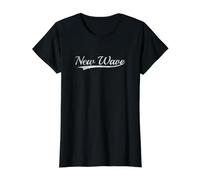 New Wave Vintage Inspired Throwback Varsity Graphic Preisgünstiges Grafik-T-Shirt, Damen, Schwarz, XS