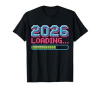 New Year 2026 Loading Fun Pixel Retro Gaming Art T-Shirt