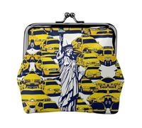 New York City Print Münzgeldbörse Pouch Kleingeld Geldbörse mit Kussverschluss Kleine Vintage Pouch Geldbörse für Männer Frauen, Schwarz , Einheitsgröße, Münztasche