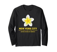 New York City Tropical Flower - Cute NYC Frangipani Flower Langarmshirt