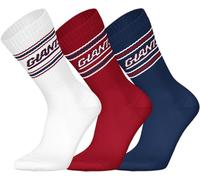 New York Giants 3pk Crew Socks - WHT/RED/DBL - 35/38