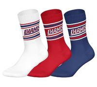 NFL Unisex Socken, 3er Pack - NFL Teams, 3Pack Crew Socks, Football, Logo, Baumwollmischung New York Giants 2 39-42