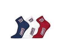 New York Giants 3pk Quarter Socks - DBL/WHT/RED - 39/42