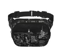 New York Night Sky Square Doppellagige Hüfttasche Brusttasche Crossbody Bag Laufen Reisen Wandern Hüfttasche, Schwarz , Einheitsgröße